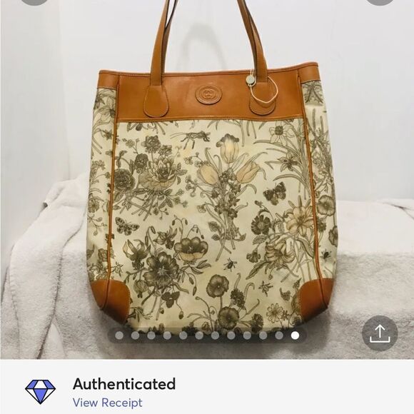Gucci Floral Tan and Brown Tote Bag - Picture 16 of 16